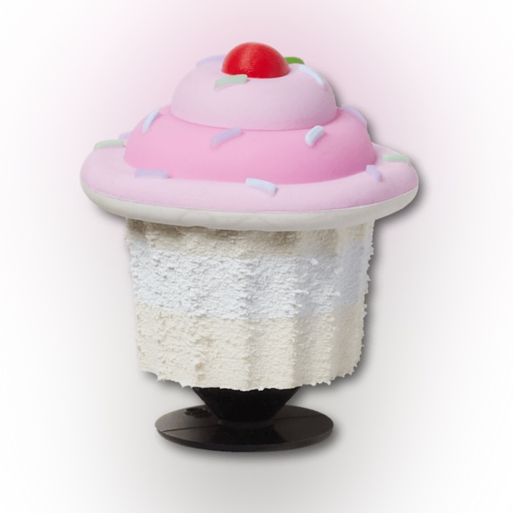 CROCS Jibbitz Cupcake Charm Pink Sprinkles Cherry Top